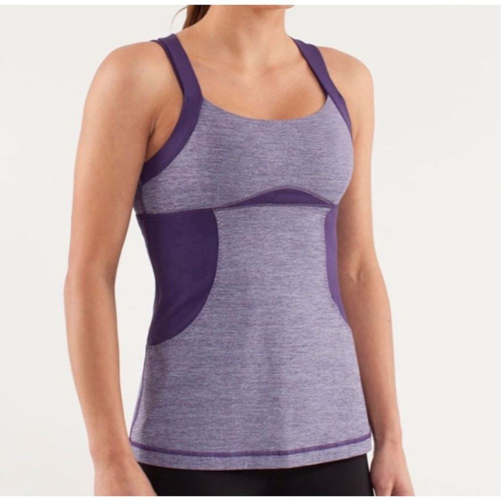 Lululemon Chaturanga Luxtreme Double Strap Tank Bra Top in Concord Grape, size 6
